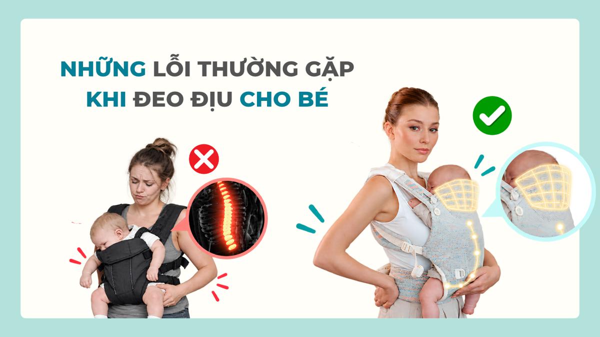 Những lỗi thường gặp khi đeo địu cho bé: Cách khắc phục để con luôn an toàn