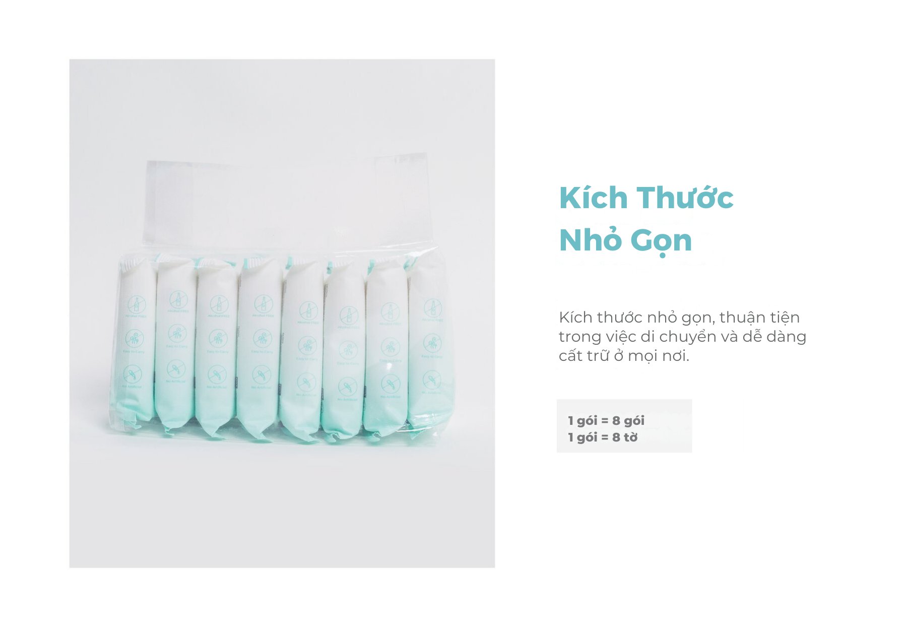 Khăn giấy ướt chuyên dụng cho bé MOOIMOM (Set 8 gói) description image