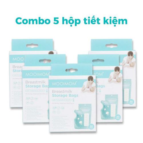 MOOIMOM Combo 5 Gói trữ sữa cảm ứng nhiệt 250ml