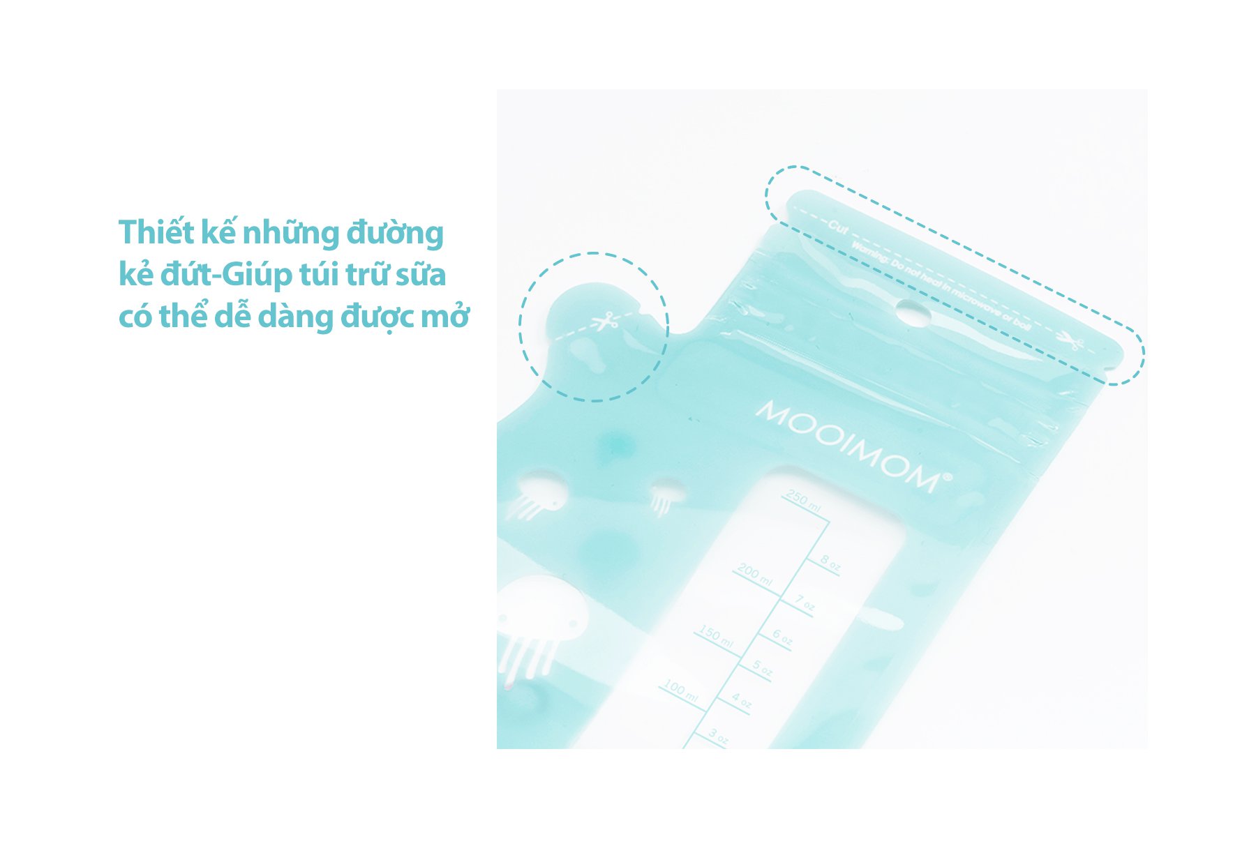 MOOIMOM Túi Trữ Sữa 250ml (30 túi) - Breastmilk Storage Bags with Temperature Sensor 250ml (30 pcs) description image