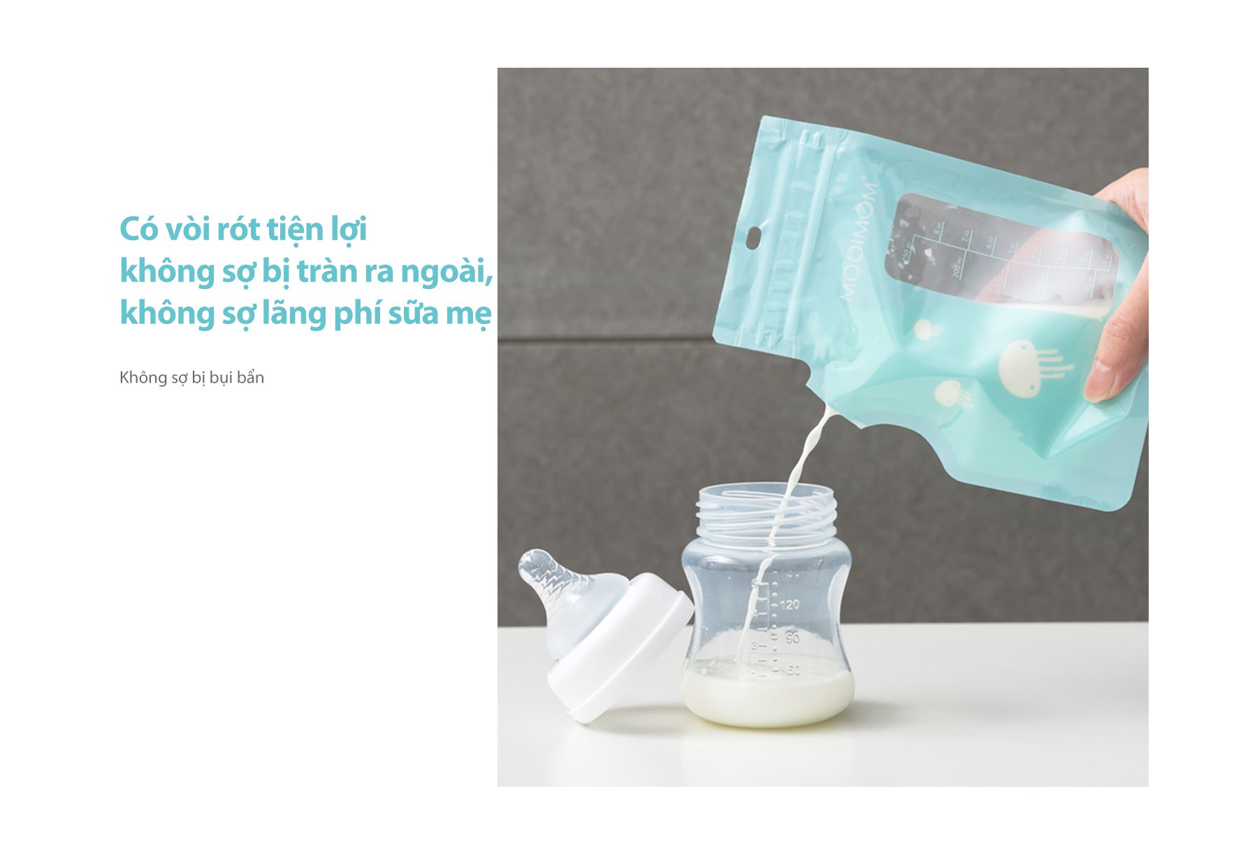 MOOIMOM Túi Trữ Sữa 250ml (30 túi) - Breastmilk Storage Bags with Temperature Sensor 250ml (30 pcs) description image
