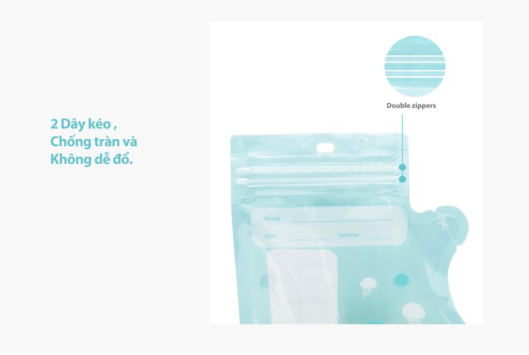 MOOIMOM Túi Trữ Sữa 250ml (30 túi) - Breastmilk Storage Bags with Temperature Sensor 250ml (30 pcs) description image