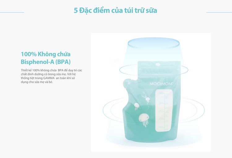 MOOIMOM Túi Trữ Sữa 250ml (30 túi) - Breastmilk Storage Bags with Temperature Sensor 250ml (30 pcs) description image