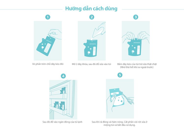 MOOIMOM Túi Trữ Sữa 250ml (30 túi) - Breastmilk Storage Bags with Temperature Sensor 250ml (30 pcs) description image