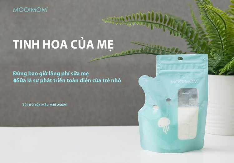 MOOIMOM Túi Trữ Sữa 250ml (30 túi) - Breastmilk Storage Bags with Temperature Sensor 250ml (30 pcs) description image