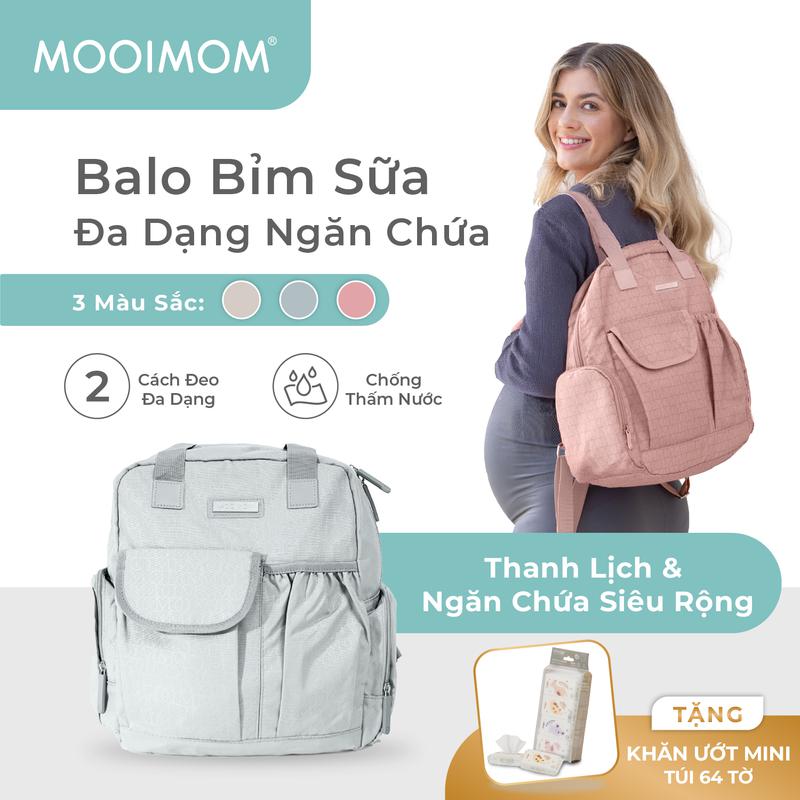 MOOIMOM Balo 2 Cách Đeo - 2 Ways Diaper Bag