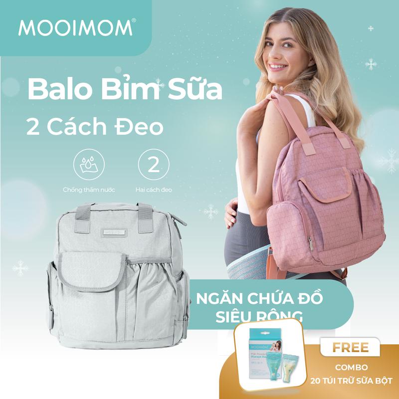 MOOIMOM Balo 2 Cách Đeo - 2 Ways Diaper Bag
