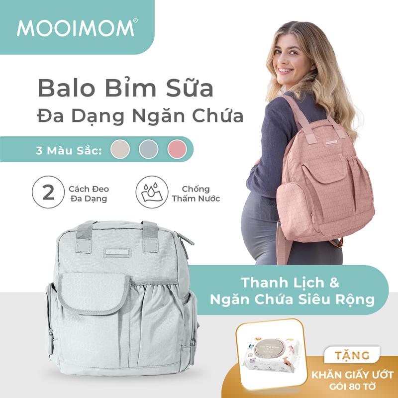 MOOIMOM Balo 2 Cách Đeo - 2 Ways Diaper Bag