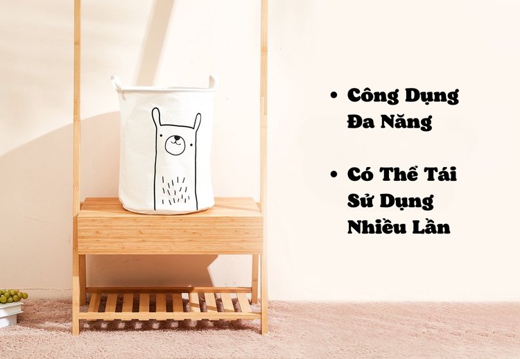 Giỏ đựng quần áo Nero Bianco x MOOIMOM description image