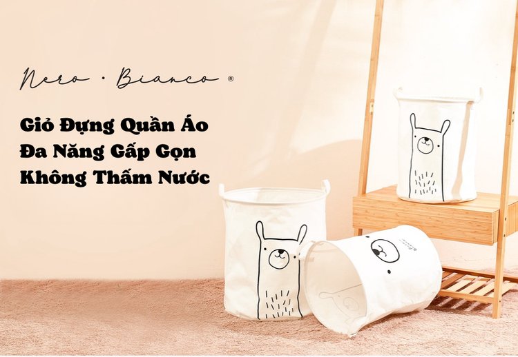 Giỏ đựng quần áo Nero Bianco x MOOIMOM description image
