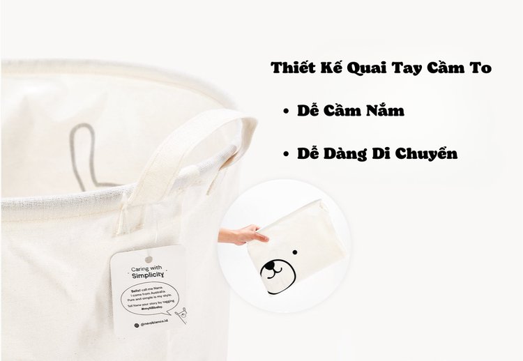 Giỏ đựng quần áo Nero Bianco x MOOIMOM description image