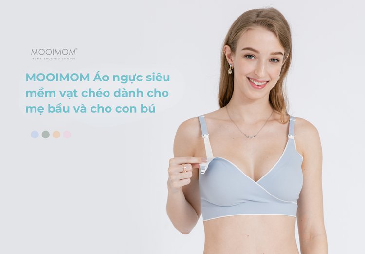 MOOIMOM Áo ngực bầu và cho con bú vạt chéo siêu mềm mại description image