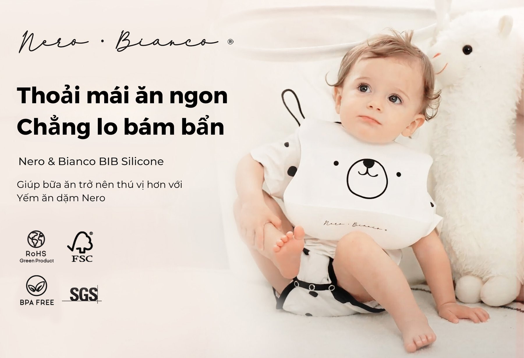 Yếm ăn dặm cho bé Nero Bianco x MOOIMOM description image