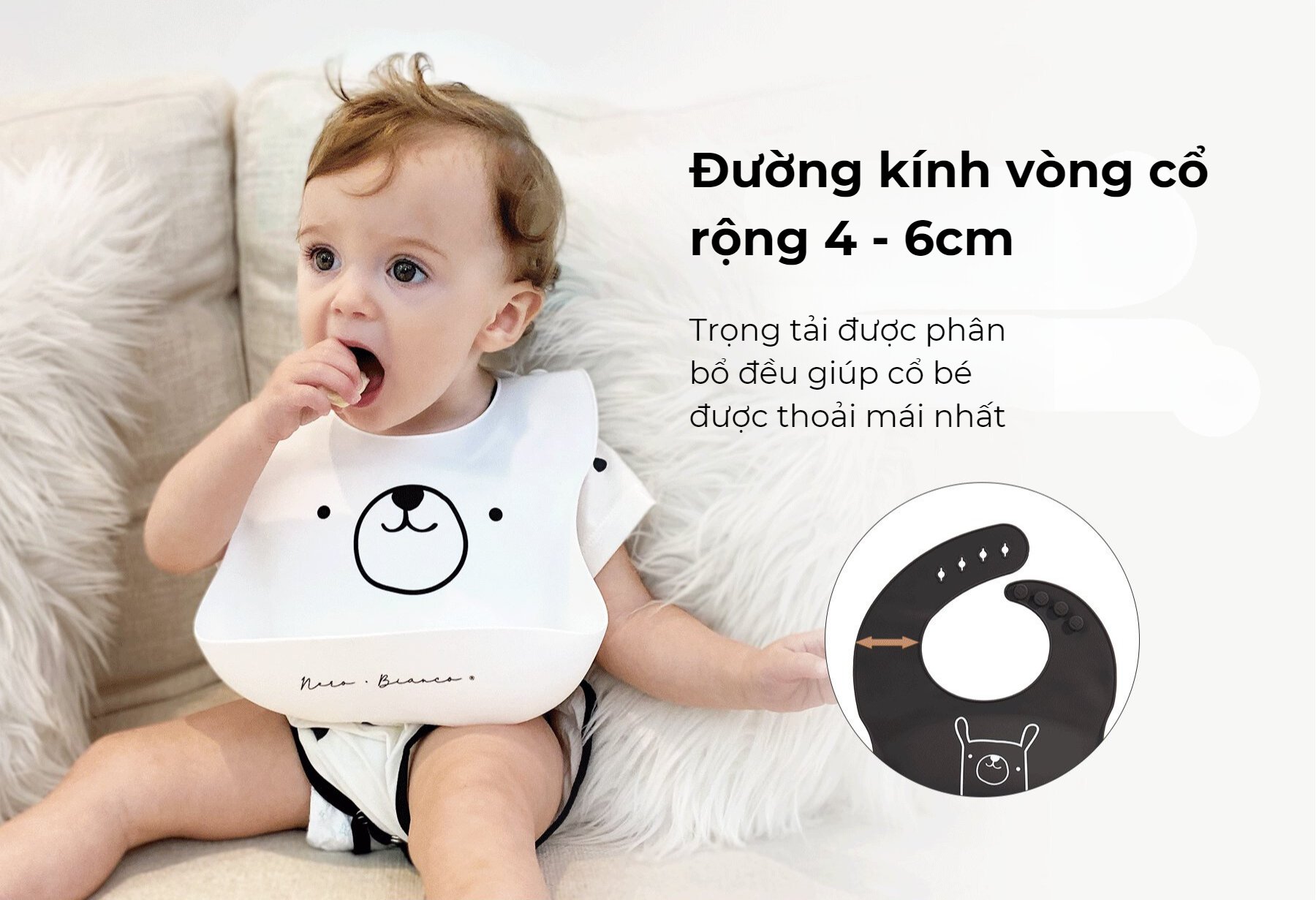Yếm ăn dặm cho bé Nero Bianco x MOOIMOM description image