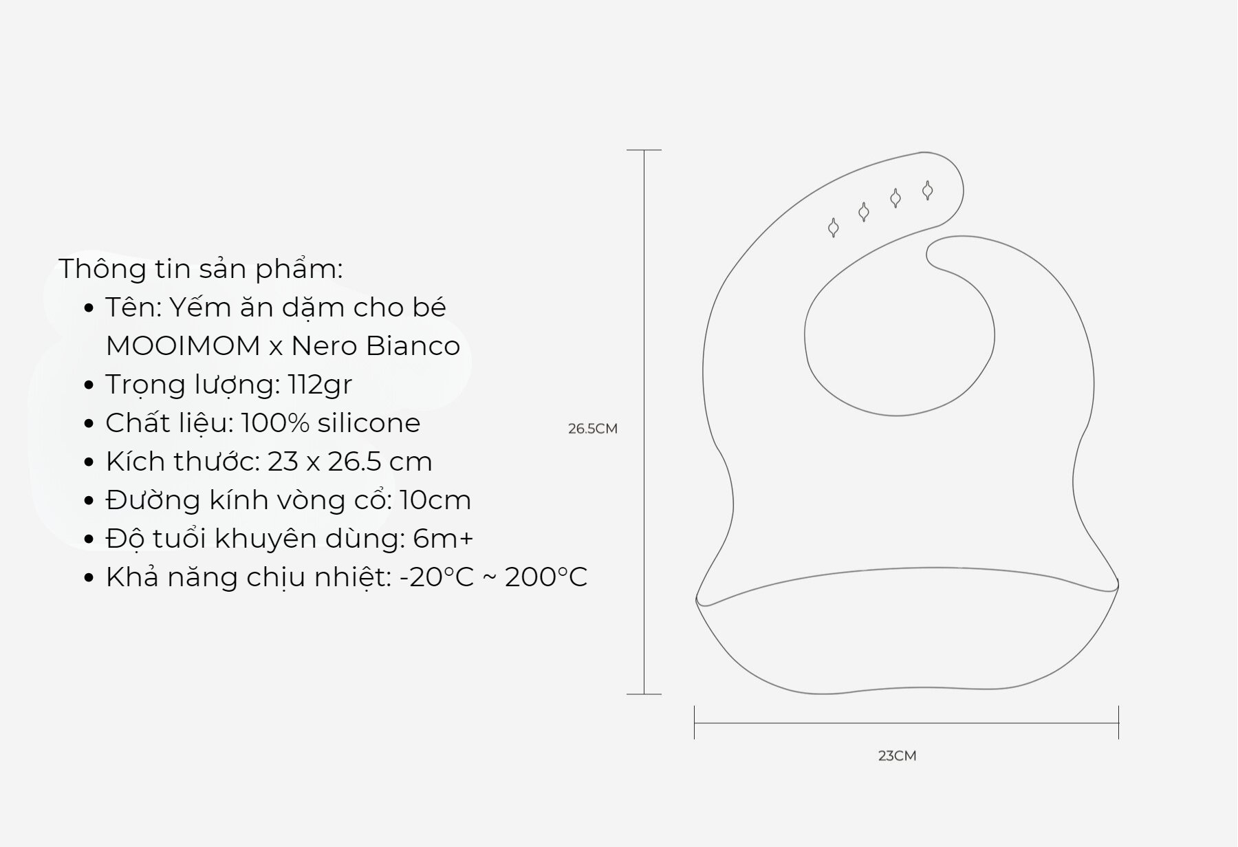 Yếm ăn dặm cho bé Nero Bianco x MOOIMOM description image