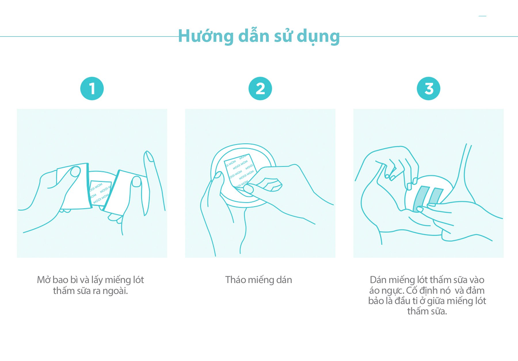 MOOIMOM Miếng Lót Thấm Sữa 3D (10 miếng) - Disposable Breast Pad 3D Ultra-Thin (10pcs) description image