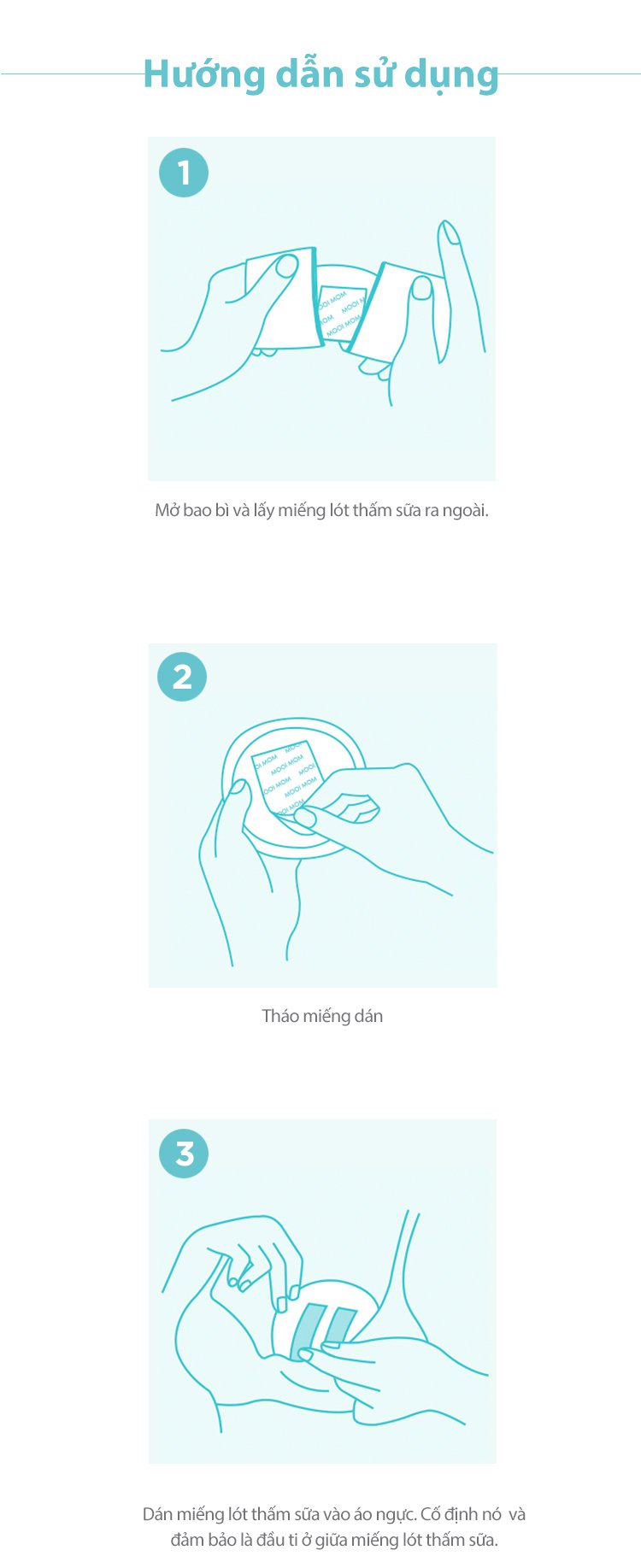 MOOIMOM Miếng Lót Thấm Sữa 3D (10 miếng) - Disposable Breast Pad 3D Ultra-Thin (10pcs) description image