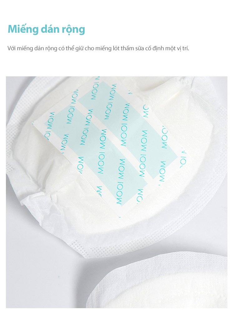 MOOIMOM Miếng Lót Thấm Sữa 3D (10 miếng) - Disposable Breast Pad 3D Ultra-Thin (10pcs) description image