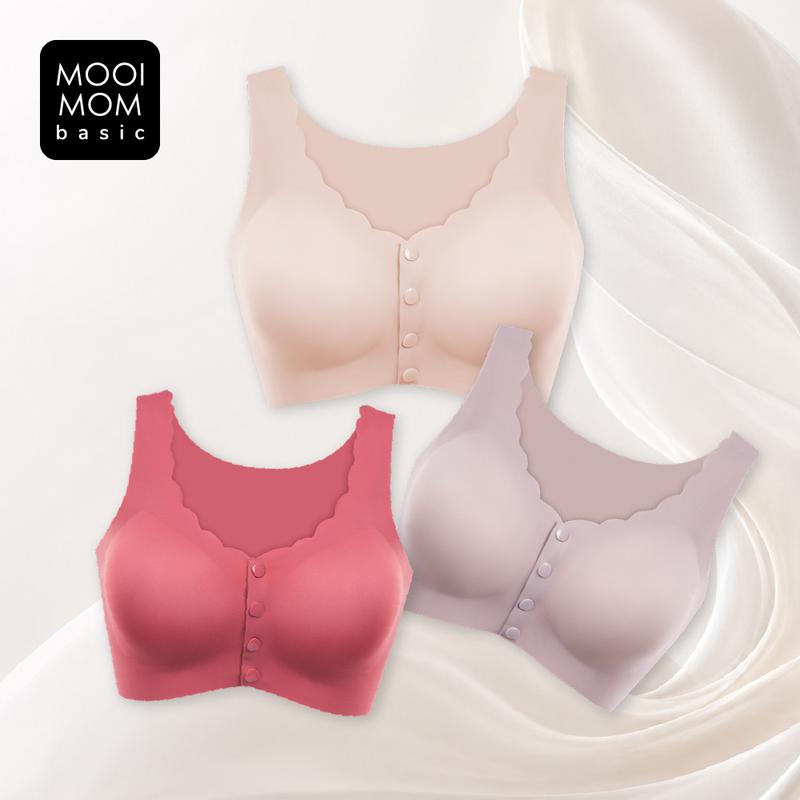 MOOIMOM basic Áo lót bầu và cho con bú không viền mở cúc siêu mỏng nhẹ - ảnh 2