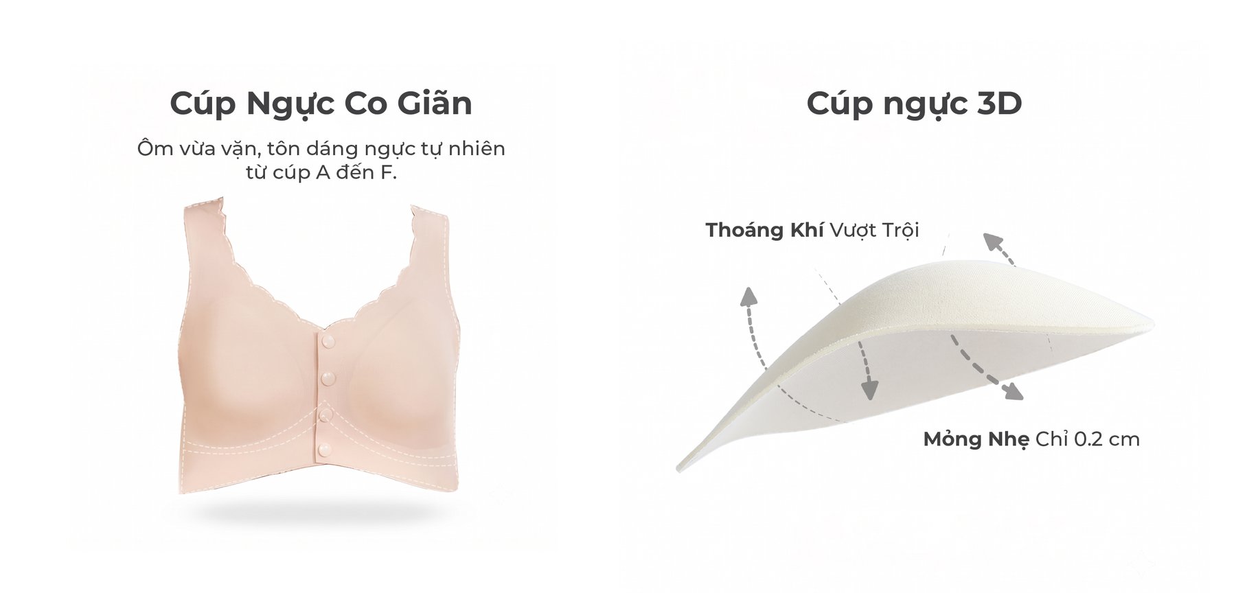 MOOIMOM basic Áo lót bầu và cho con bú không viền mở cúc siêu mỏng nhẹ description image