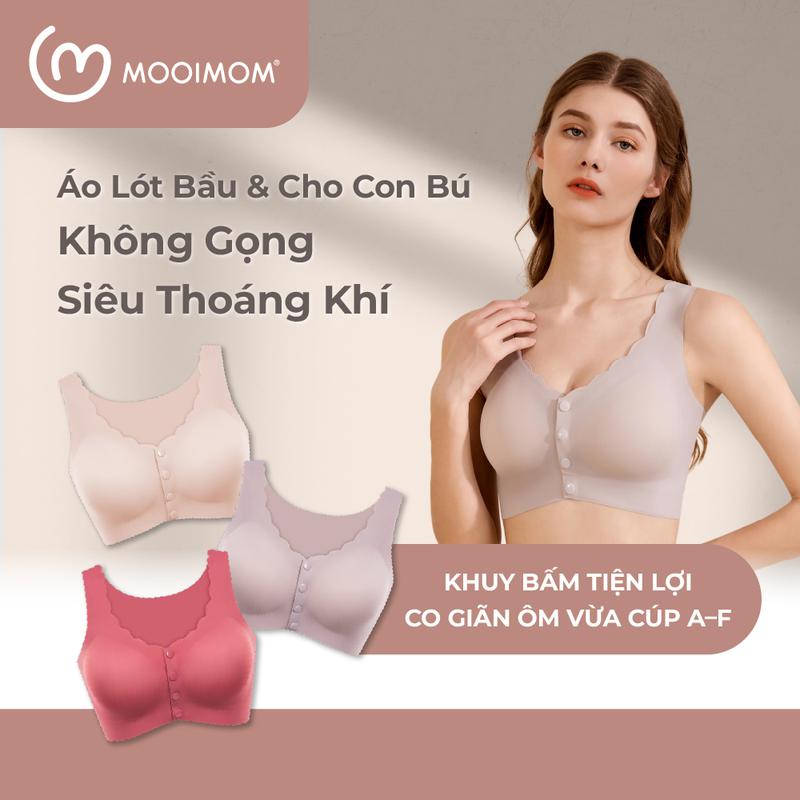 MOOIMOM basic Áo lót bầu và cho con bú không viền mở cúc siêu mỏng nhẹ - ảnh 1