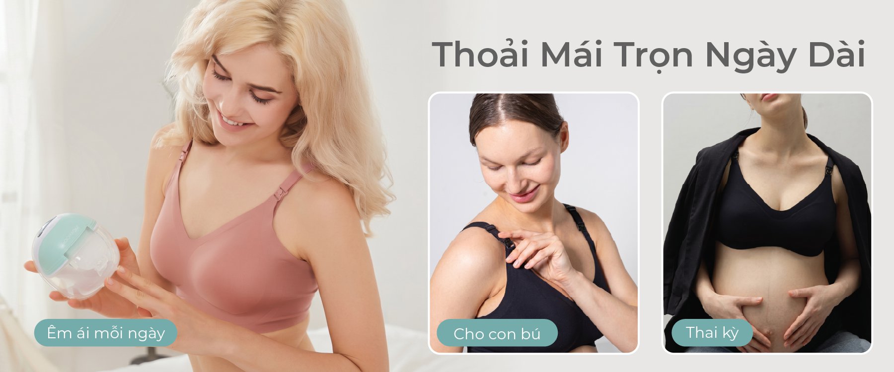 MOOIMOM Áo Ngực Bầu & Cho Con Bú  Co Giãn Thoáng Khí Nâng Đỡ Tốt description image