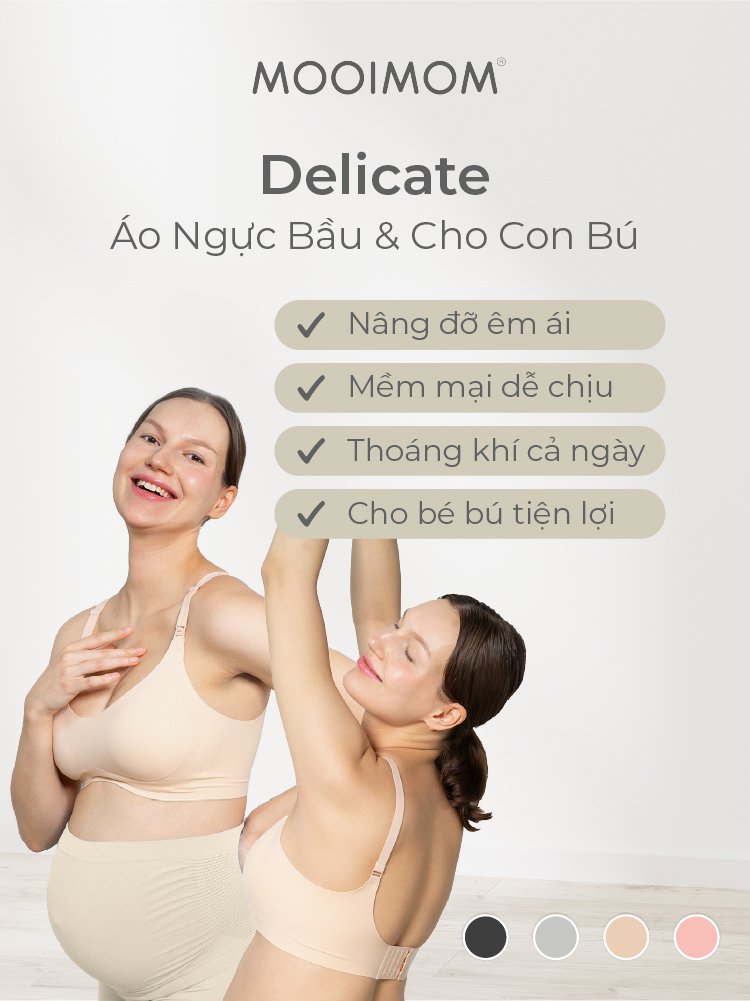 MOOIMOM Áo Ngực Bầu & Cho Con Bú  Co Giãn Thoáng Khí Nâng Đỡ Tốt description image