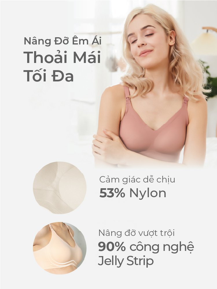 MOOIMOM Áo Ngực Bầu & Cho Con Bú  Co Giãn Thoáng Khí Nâng Đỡ Tốt description image