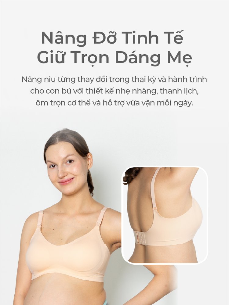 MOOIMOM Áo Ngực Bầu & Cho Con Bú  Co Giãn Thoáng Khí Nâng Đỡ Tốt description image