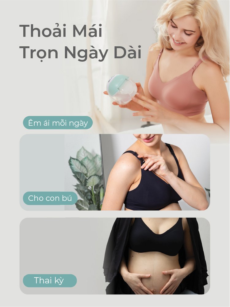 MOOIMOM Áo Ngực Bầu & Cho Con Bú  Co Giãn Thoáng Khí Nâng Đỡ Tốt description image