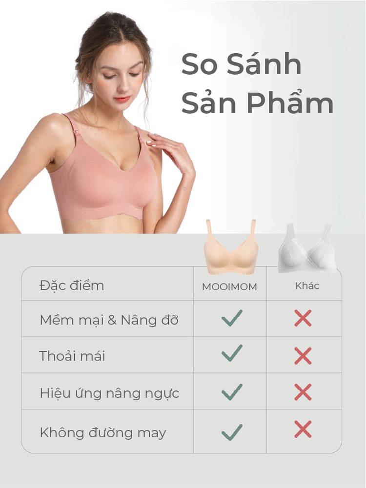 MOOIMOM Áo Ngực Bầu & Cho Con Bú  Co Giãn Thoáng Khí Nâng Đỡ Tốt description image