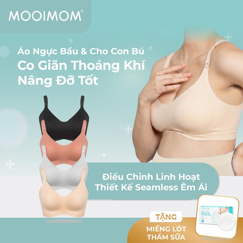 MOOIMOM Áo Ngực Bầu & Cho Con Bú Co Giãn Thoáng Khí Nâng Đỡ Tốt