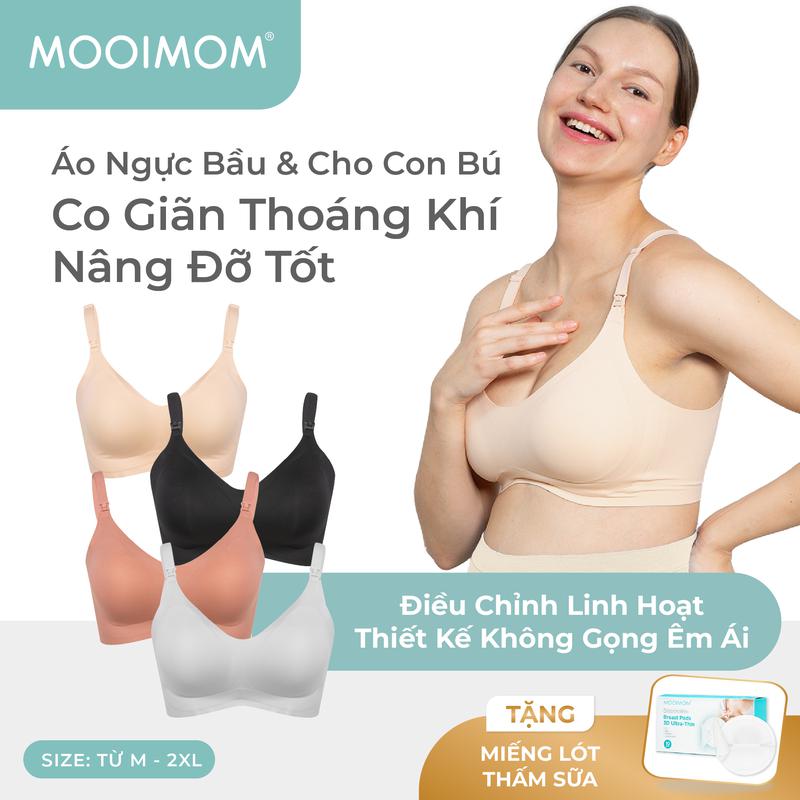 MOOIMOM Áo Ngực Bầu & Cho Con Bú  Co Giãn Thoáng Khí Nâng Đỡ Tốt