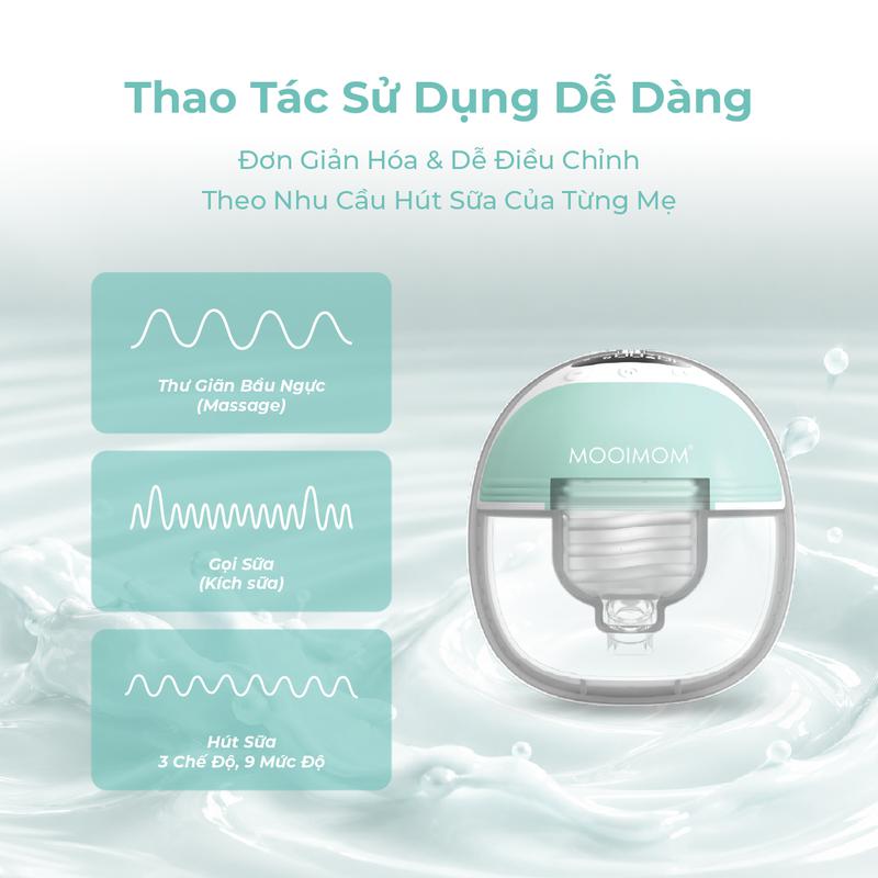 MOOIMOM Trọn Bộ 2 Máy Hút Sữa Không Dây M3 - Wireless Electric Breast Pump M3 2 Pcs - [Freeship Hỏa Tốc Khu Vực HCM cũ] - ảnh 4