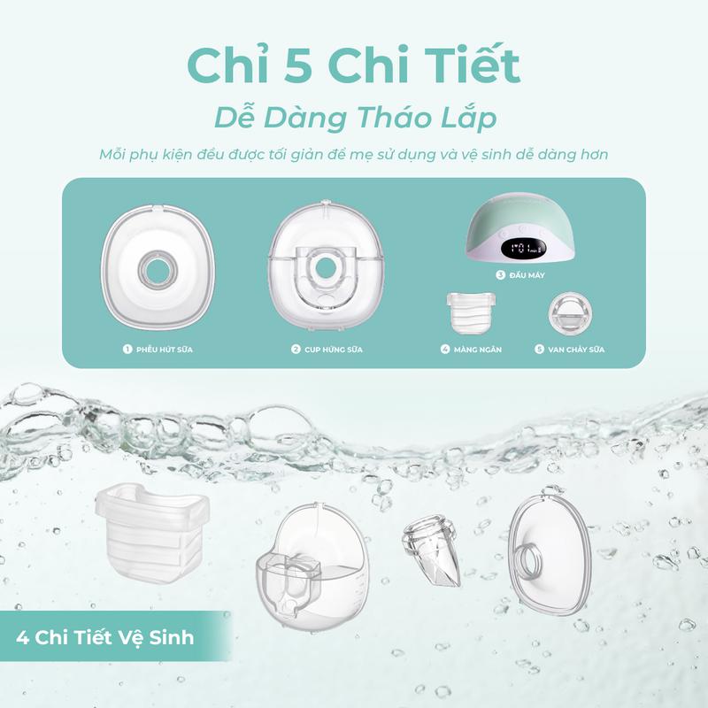 MOOIMOM Trọn Bộ 2 Máy Hút Sữa Không Dây M3 - Wireless Electric Breast Pump M3 2 Pcs - [Freeship Hỏa Tốc Khu Vực HCM cũ] - ảnh 3