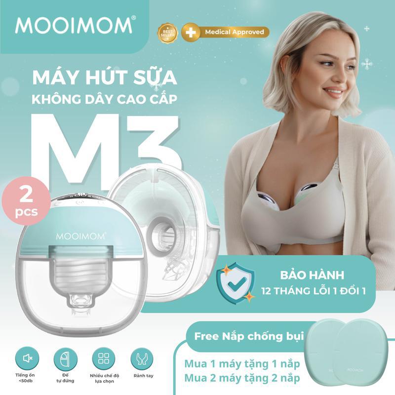 MOOIMOM Trọn Bộ 2 Máy Hút Sữa Không Dây M3 - Wireless Electric Breast Pump M3 2 Pcs - [Freeship Hỏa Tốc Khu Vực HCM cũ]