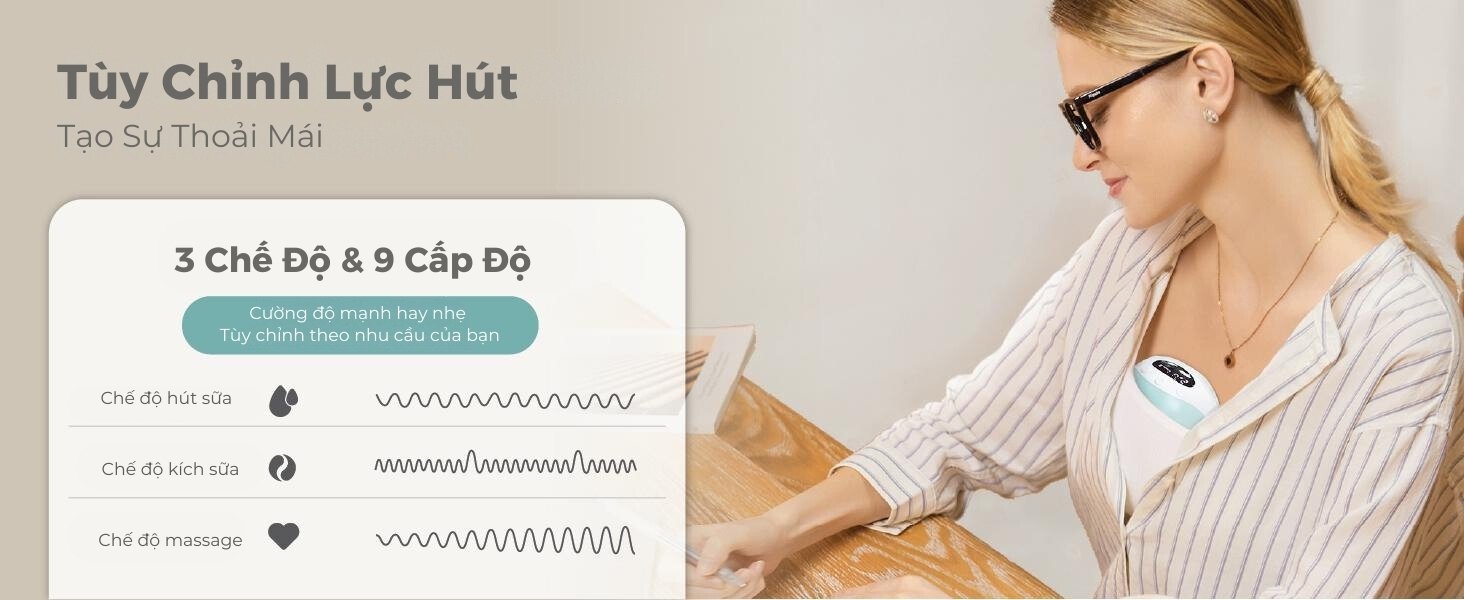 Máy hút sữa không dây cao cấp MOOIMOM M3 - MOOIMOM Wireless Electric Breast Pump M3 description image