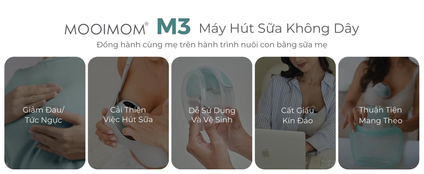 Máy hút sữa không dây cao cấp MOOIMOM M3 - MOOIMOM Wireless Electric Breast Pump M3 description image