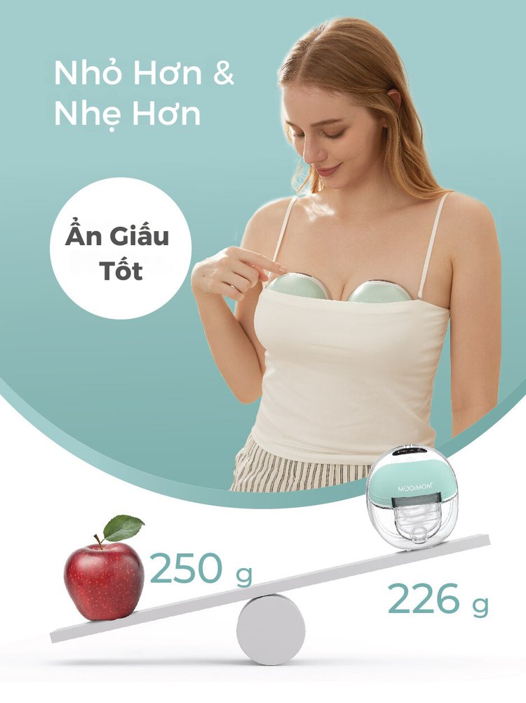 Máy hút sữa không dây cao cấp MOOIMOM M3 - MOOIMOM Wireless Electric Breast Pump M3 description image
