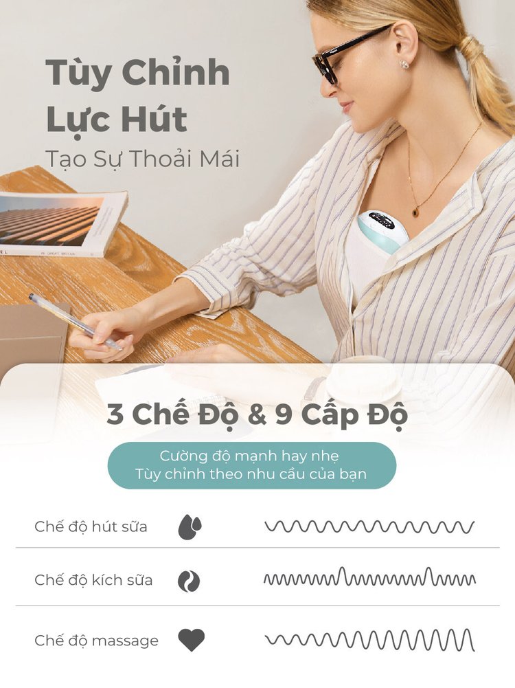 Máy hút sữa không dây cao cấp MOOIMOM M3 - MOOIMOM Wireless Electric Breast Pump M3 description image