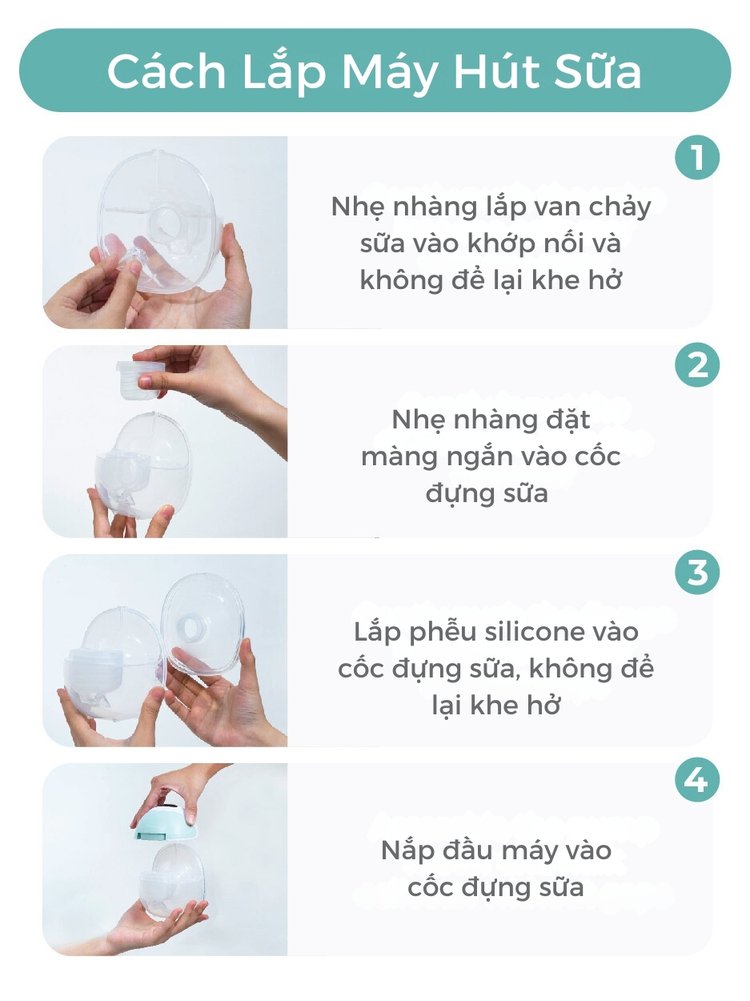 Máy hút sữa không dây cao cấp MOOIMOM M3 - MOOIMOM Wireless Electric Breast Pump M3 description image