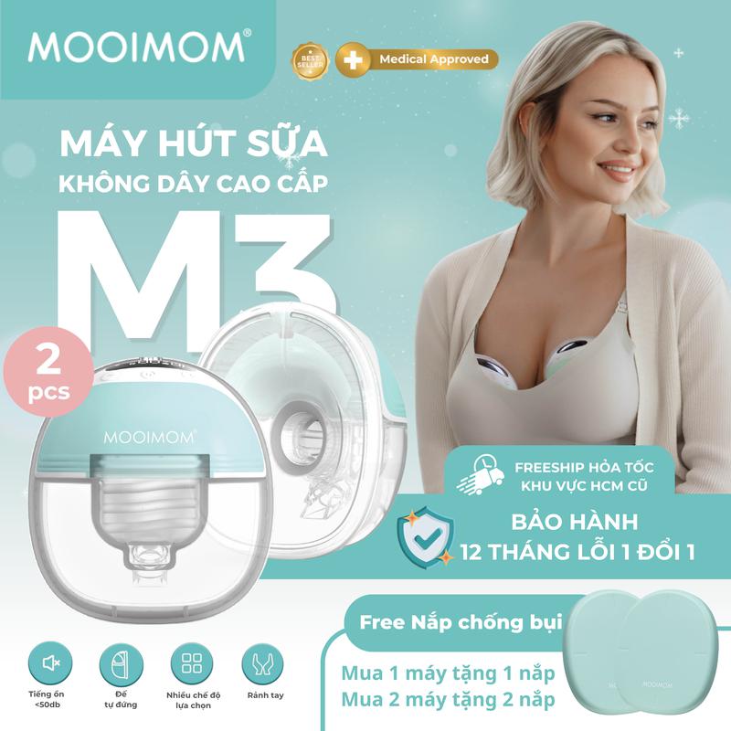 MOOIMOM Máy Hút Sữa Không Dây Cao Cấp M3 -  Wireless Electric Breast Pump M3 - [Freeship Hỏa Tốc Khu Vực HCM cũ]