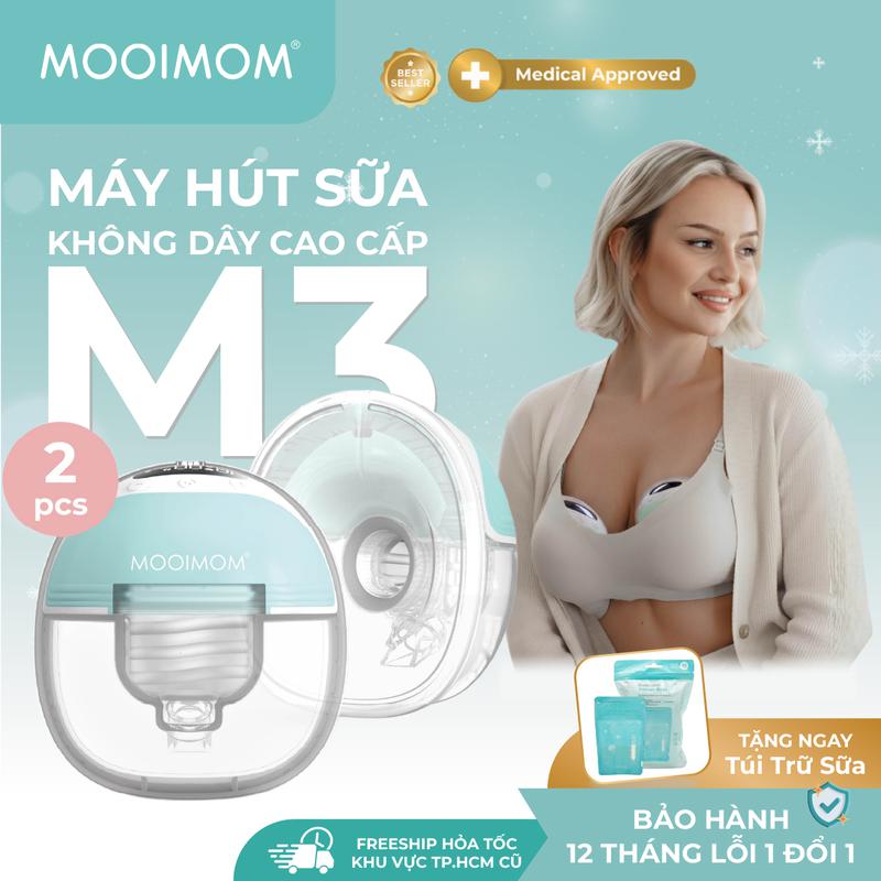 MOOIMOM Máy Hút Sữa Không Dây Cao Cấp M3 -  Wireless Electric Breast Pump M3 - [Freeship Hỏa Tốc Khu Vực HCM cũ]