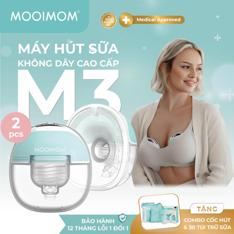 MOOIMOM Máy Hút Sữa Không Dây Cao Cấp M3 -  Wireless Electric Breast Pump M3 - [Freeship Hỏa Tốc Khu Vực HCM cũ] image