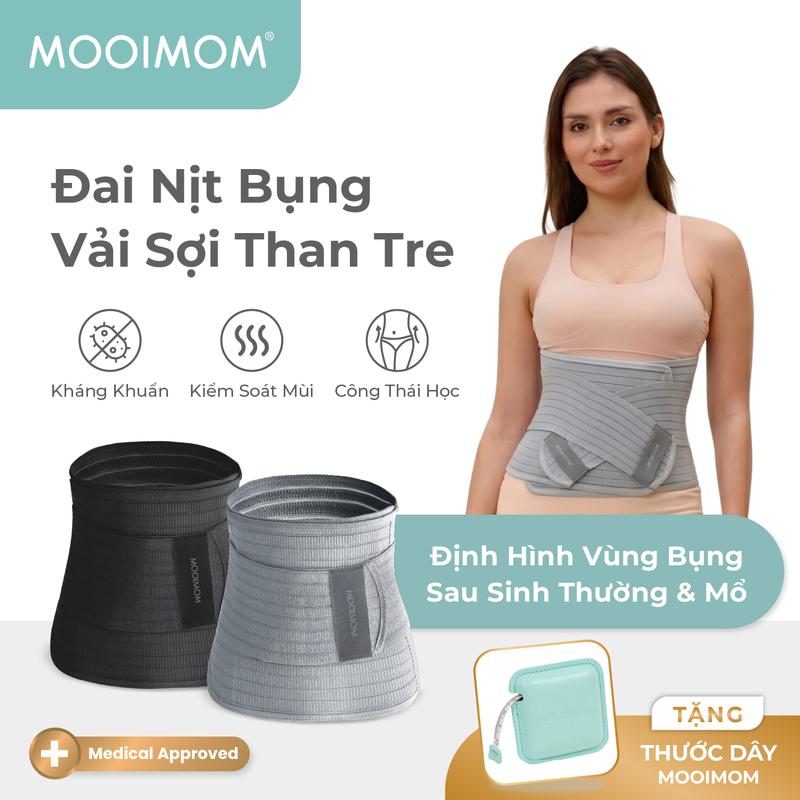 MOOIMOM Đai Nịt Bụng Vải Sợi Than Tre - Bamboo Postpartum Belly Band