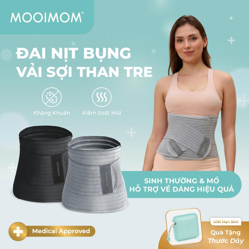 MOOIMOM Đai Nịt Bụng Vải Sợi Than Tre - Bamboo Postpartum Belly Band