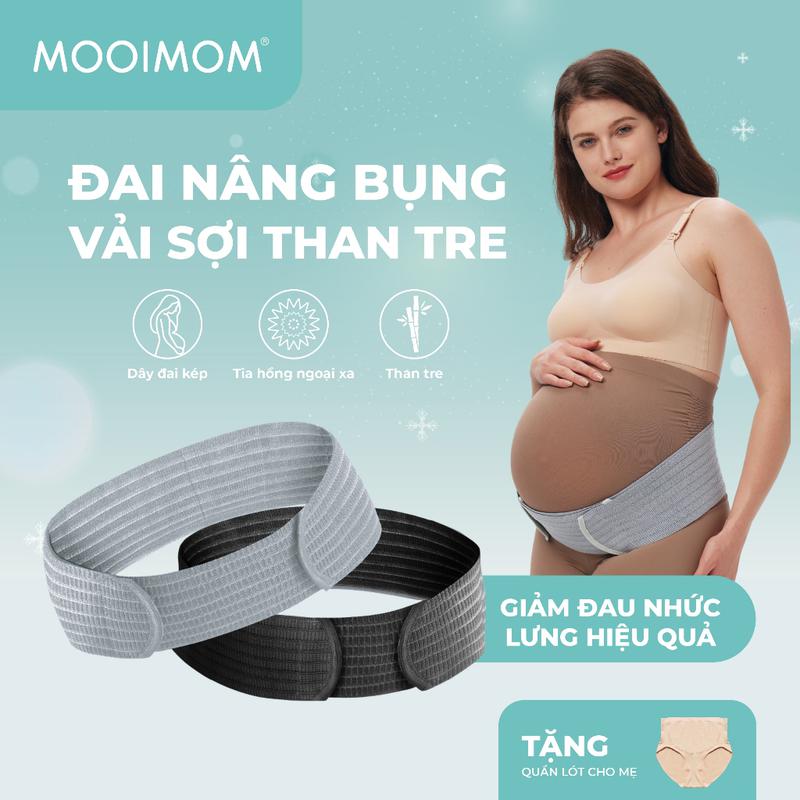 MOOIMOM Đai Nâng Bụng Bầu Vải Sợi Than Tre - Bamboo Maternity Support Belt