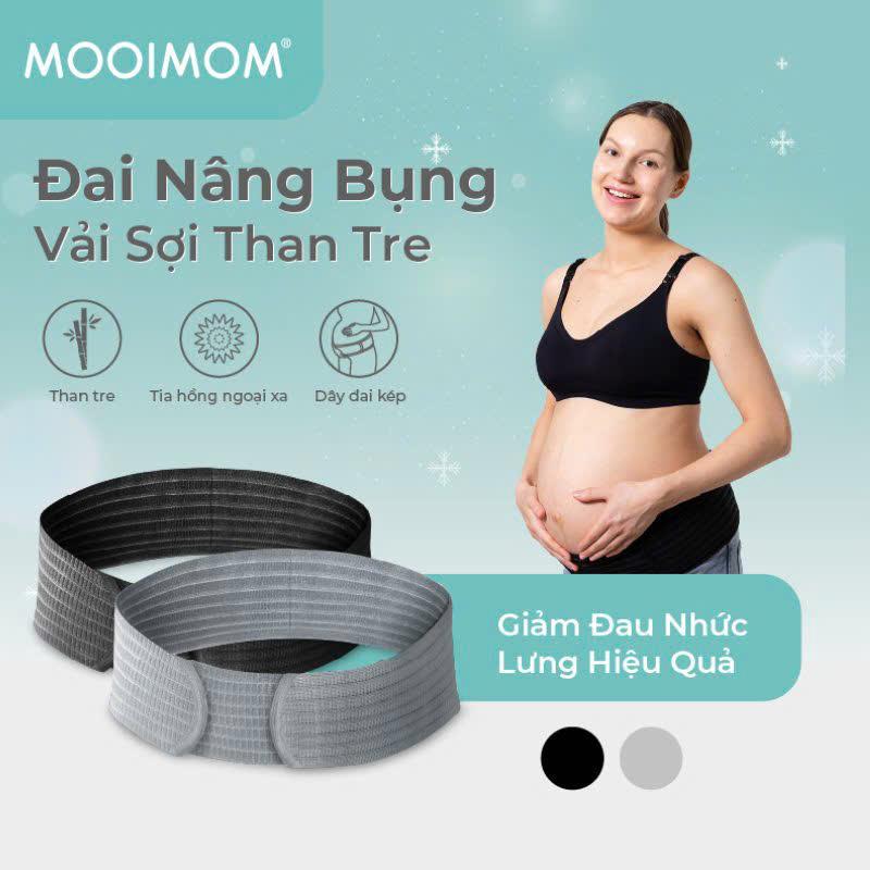 MOOIMOM Đai Nâng Bụng Bầu Vải Sợi Than Tre - Bamboo Maternity Support Belt