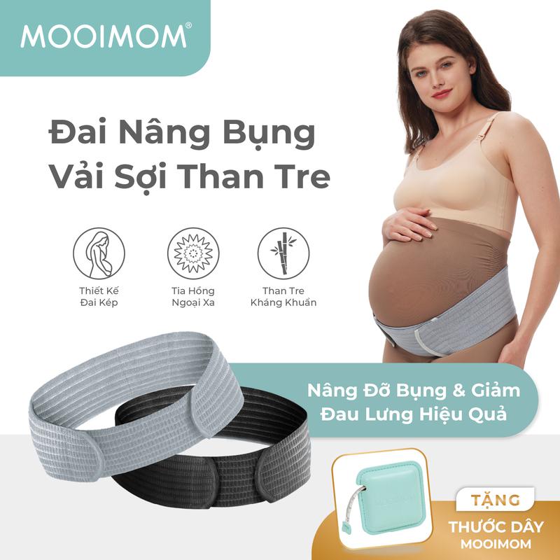MOOIMOM Đai Nâng Bụng Bầu Vải Sợi Than Tre - Bamboo Maternity Support Belt