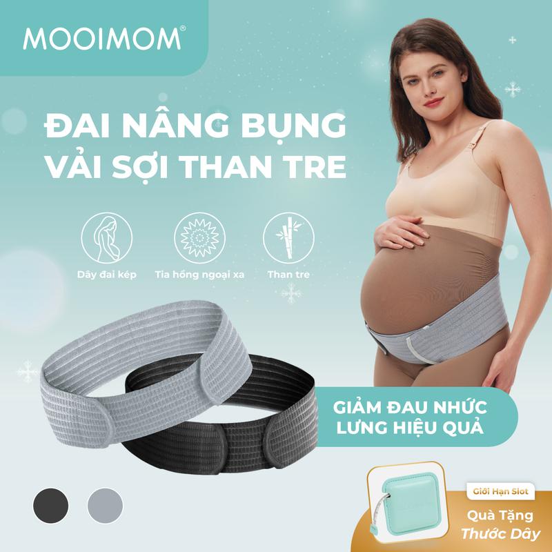 MOOIMOM Đai Nâng Bụng Bầu Vải Sợi Than Tre - Bamboo Maternity Support Belt